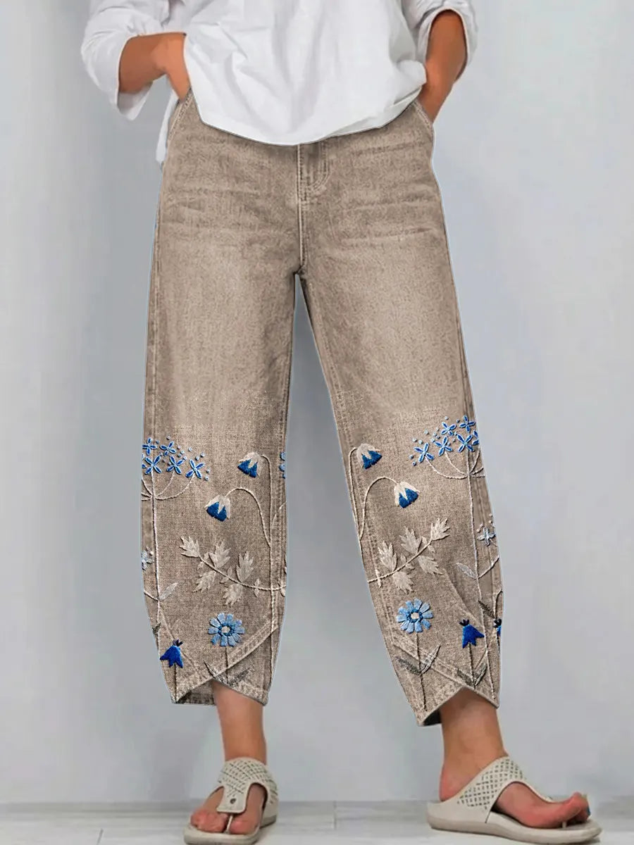 Velora | Pantalones Bordados Casual Chic